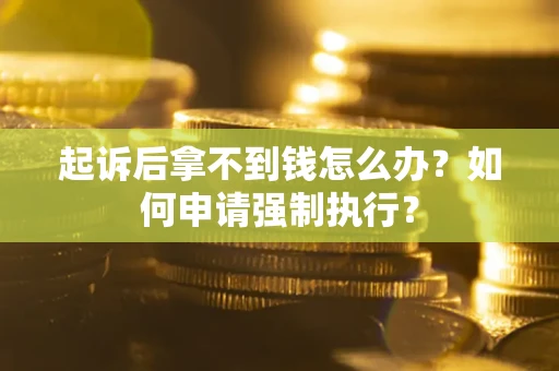 北京起诉后拿不到钱怎么办？如何申请强制执行？
