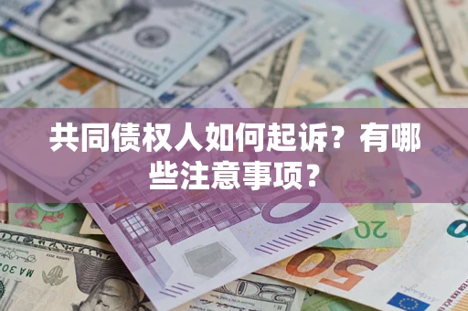北京共同债权人如何起诉？有哪些注意事项？